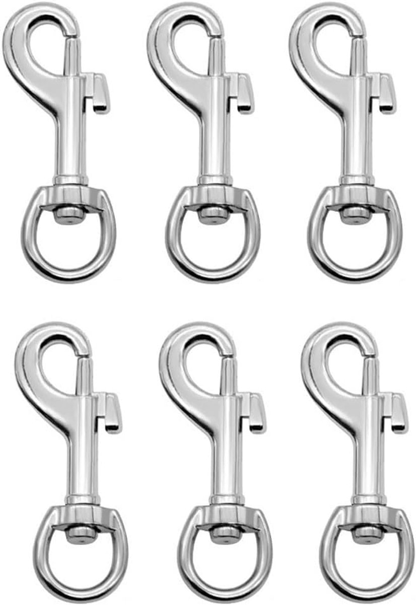 Karabijnhaken met draaischarnier, roestvrijstalen karabijnhaak, sleutelhanger voor hondenriem, rugzak en outdooractiviteiten, hoogwaardige karabijnhaak, roestvrij staal, karabijnhaak