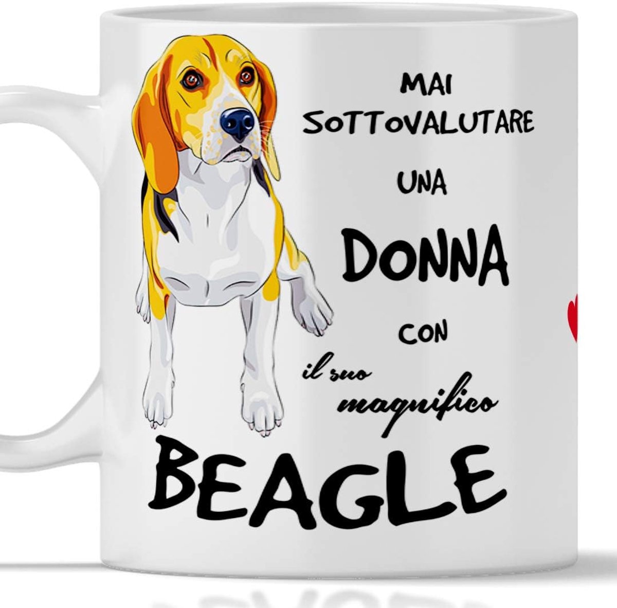 Beagle Mok voor ontbijt, thee, koffie, cappuccino, gadget-mok voor een vrouw met een Beagle-hond, origineel cadeau-idee