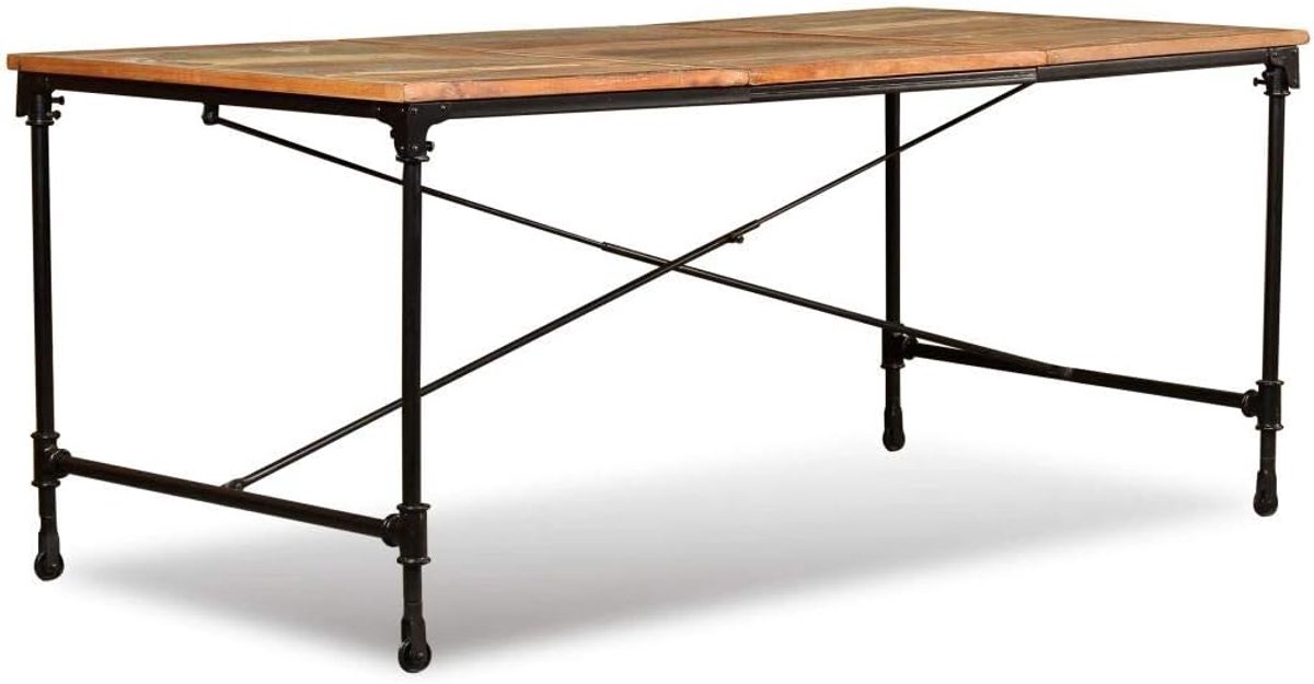 Eettafel tienertafels voor thuis of op kantoor van gerecycled massief hout 180 cm