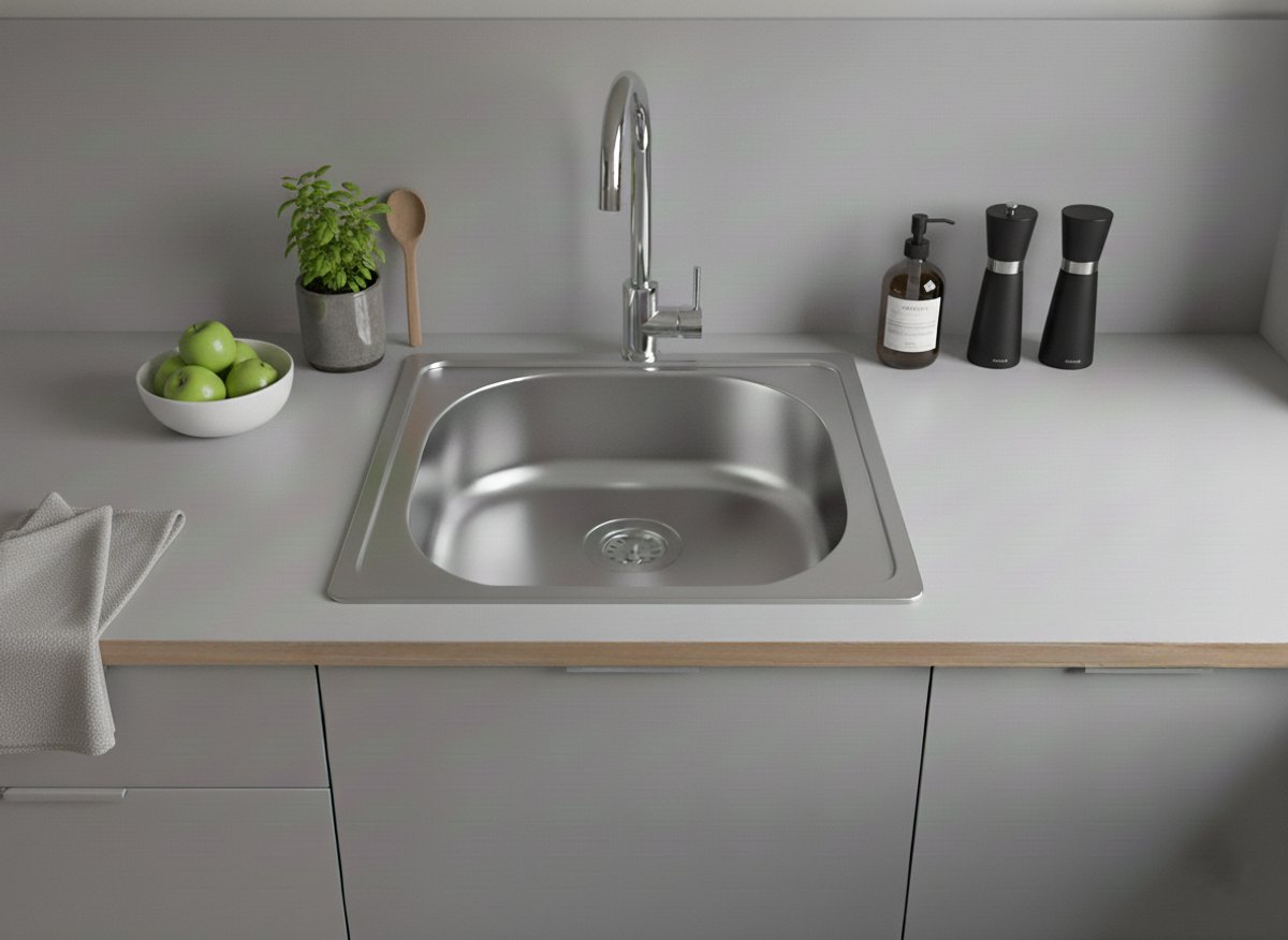 FAIZEE HOME RVS Spoelbak Keuken – Inbouwspoelbak Zilver – Diverse Maten en Modellen 50x40 cm Met kraan