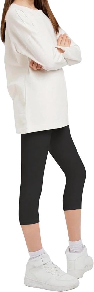 Leggings voor meisjes, 3/4 capribroek, sportief, wielerbroek, driekwart, katoen, voor de zomer, 6-16 jaar