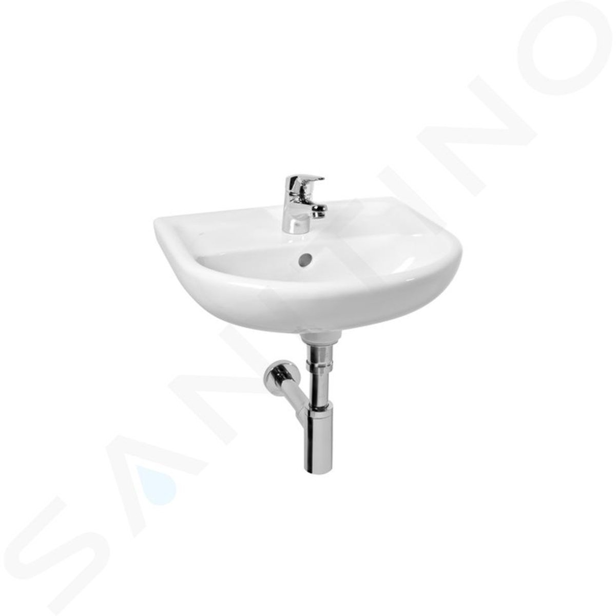 Fontein 450x370 cm, met overloop, kraangat, wit