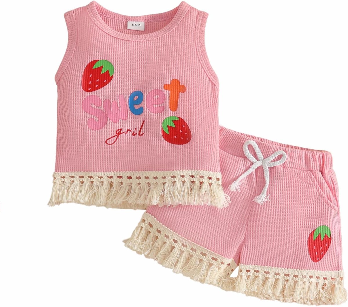 Kleding voor baby's en kleine meisjes, T-shirts met ruches, tops en shorts, mooie zomerkleding