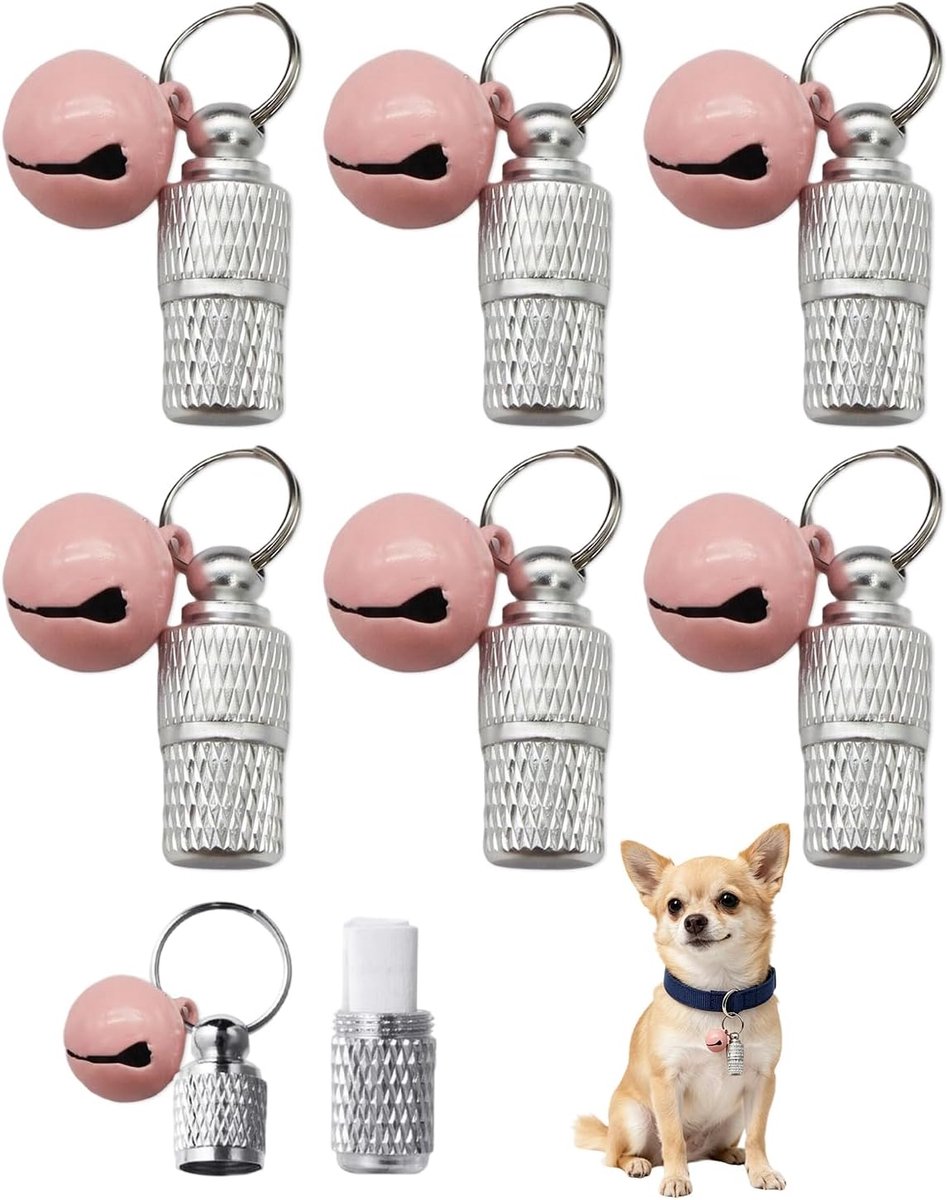 6 stuks gepersonaliseerde hondenpenning en kat, waterdichte adreshoes met bel en ring, identificatieplaatje tegen verlies halsband