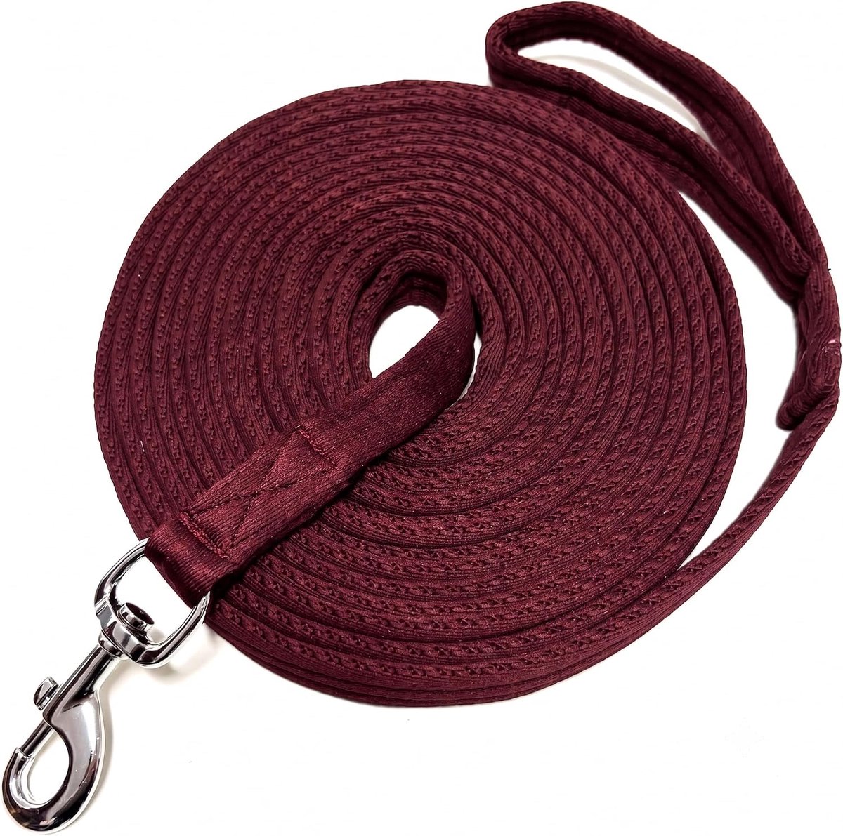 Longeleiband met karabijnhaak polsband 8 m, bordeaux