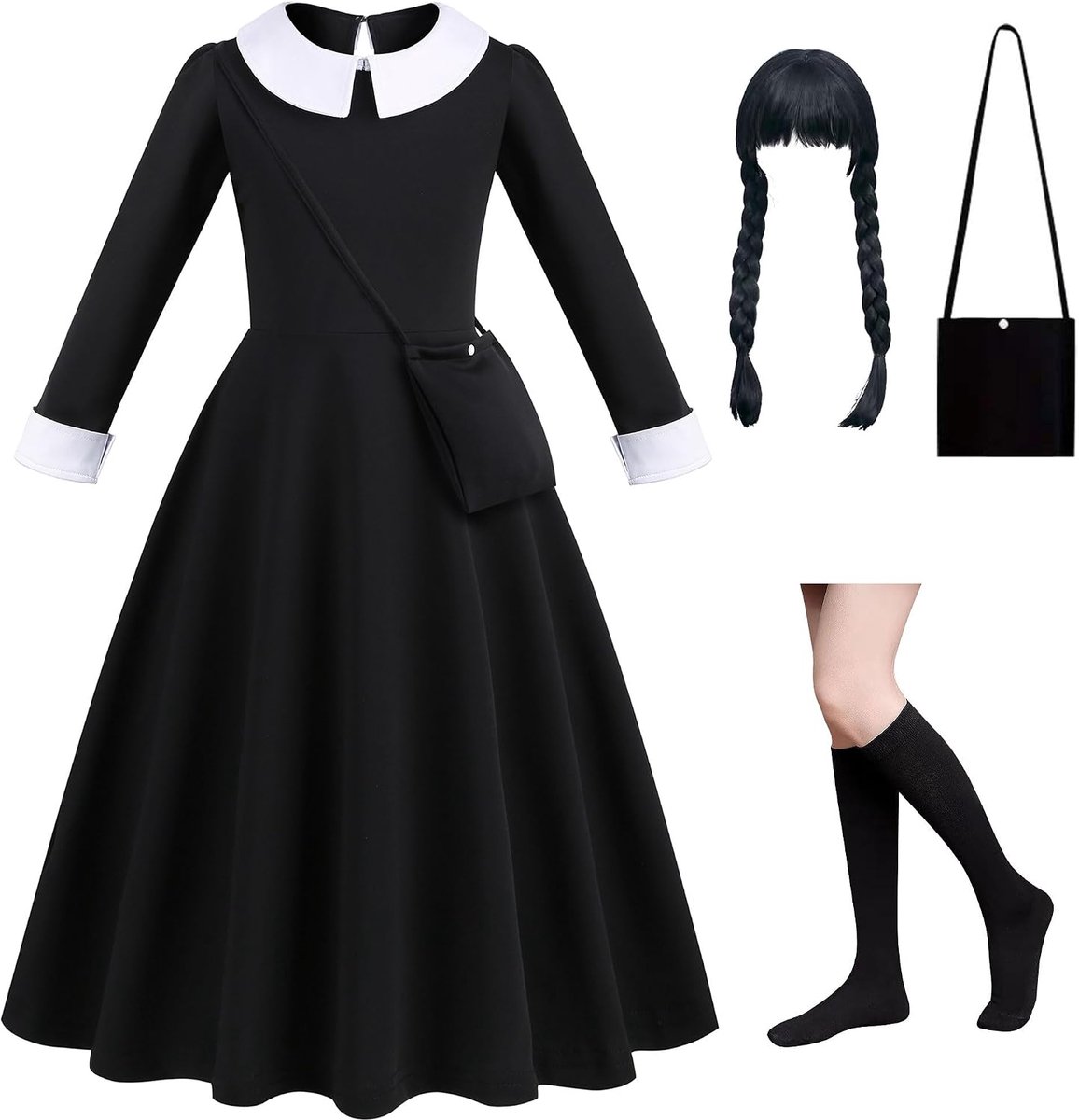 Zwarte prinsessenjurk voor Halloween kinderen