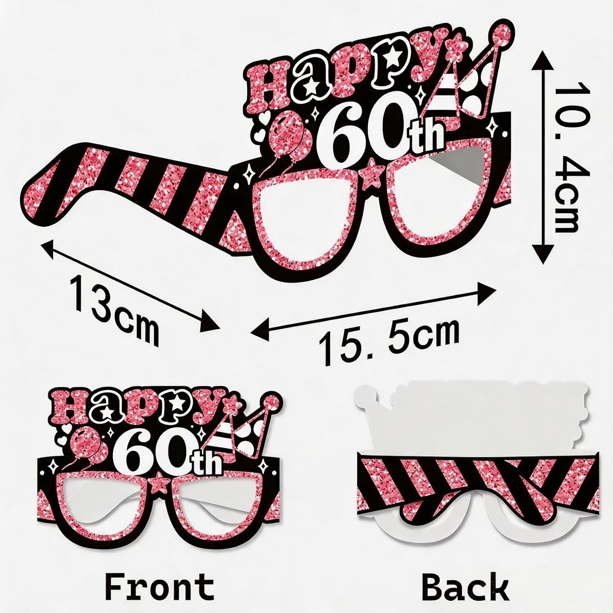 8 stuks verjaardagsfeestbril decoratie, papieren zonnebril voor 30e verjaardag, decoratie, Happy Birthday, foto-rekwisieten, accessoires voor haar, verjaardagsfeest, meisjes, vrouwen, feestgeschenken