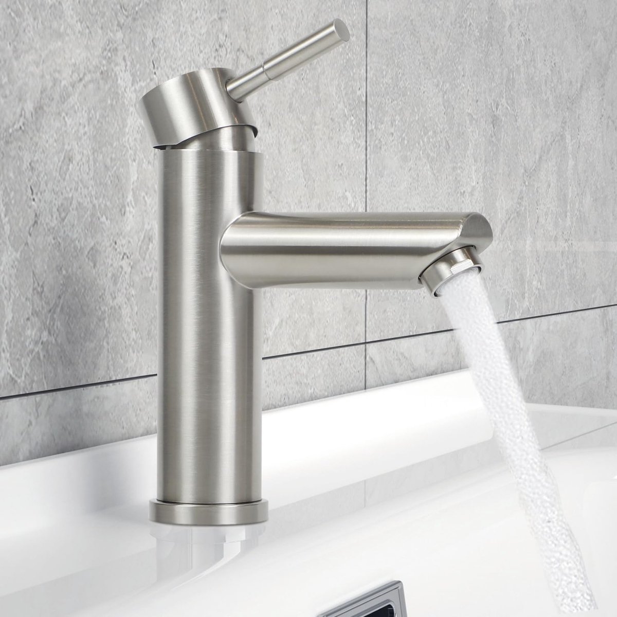 Kraan Badkamer Wastafelkraan Badkamer - Wastafelkraan Mengkraan Wastafel Warm en Koud Waterkraan Eengreepsmengkraan Hoge Druk Kraan Roestvrij Staal Voor Spoelbak Keuken Spoelbak