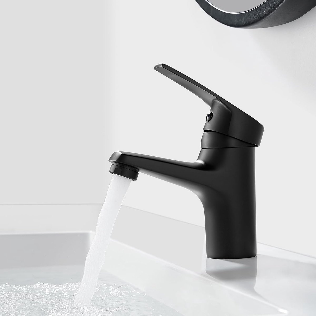Kraan badkamer zwart, Bevankly enkele hendel wastafelkraan, messing G3/8