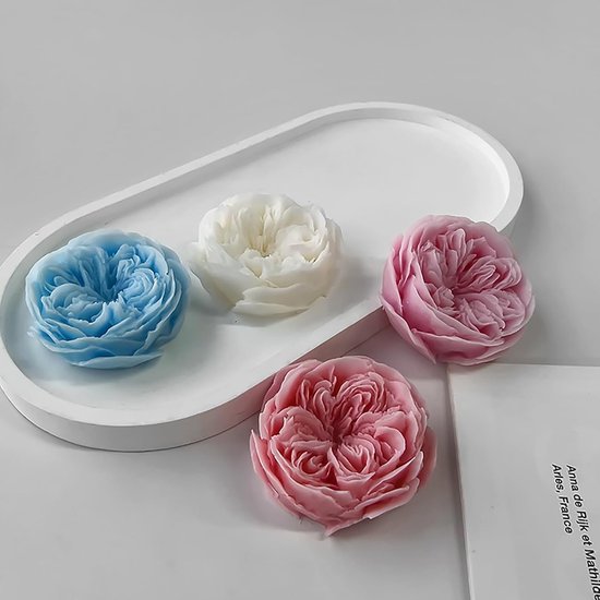 Set van 2 siliconen bloemvormen, 3D-siliconen kaarsvorm voor geurkaarsen, ornamenten, geschenken, knutselen, verjaardag, bruiloftsfeest — afbeelding 5