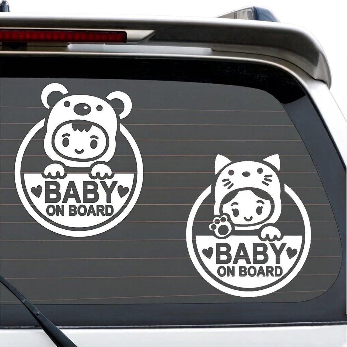 2 stuks autostickers, Baby an Board, stickers voor baby, auto, zelfklevend, Baby On Board, stickers, uv-bestendig en waterdicht, schattige autosticker voor babyramen voor bumpers