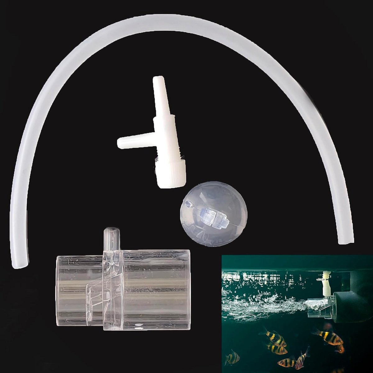 Zuurstofbooster, afvoerbuis, opgeloste diffuser, 1 stuk, transparant, diffuser, geen elektriciteit nodig, Powerless uitstroom, geschikt voor oxygenatie-accessoires