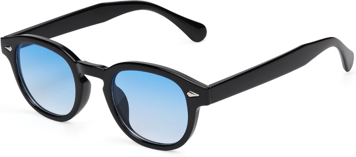 Ovale Zonnebril voor Heren en Dames, Vintage Depp Stijl Jaren 70 UV400 Bescherming, Gekleurde Sport Zonnebril voor Reizen, Vakantie, Festival en Autorijden