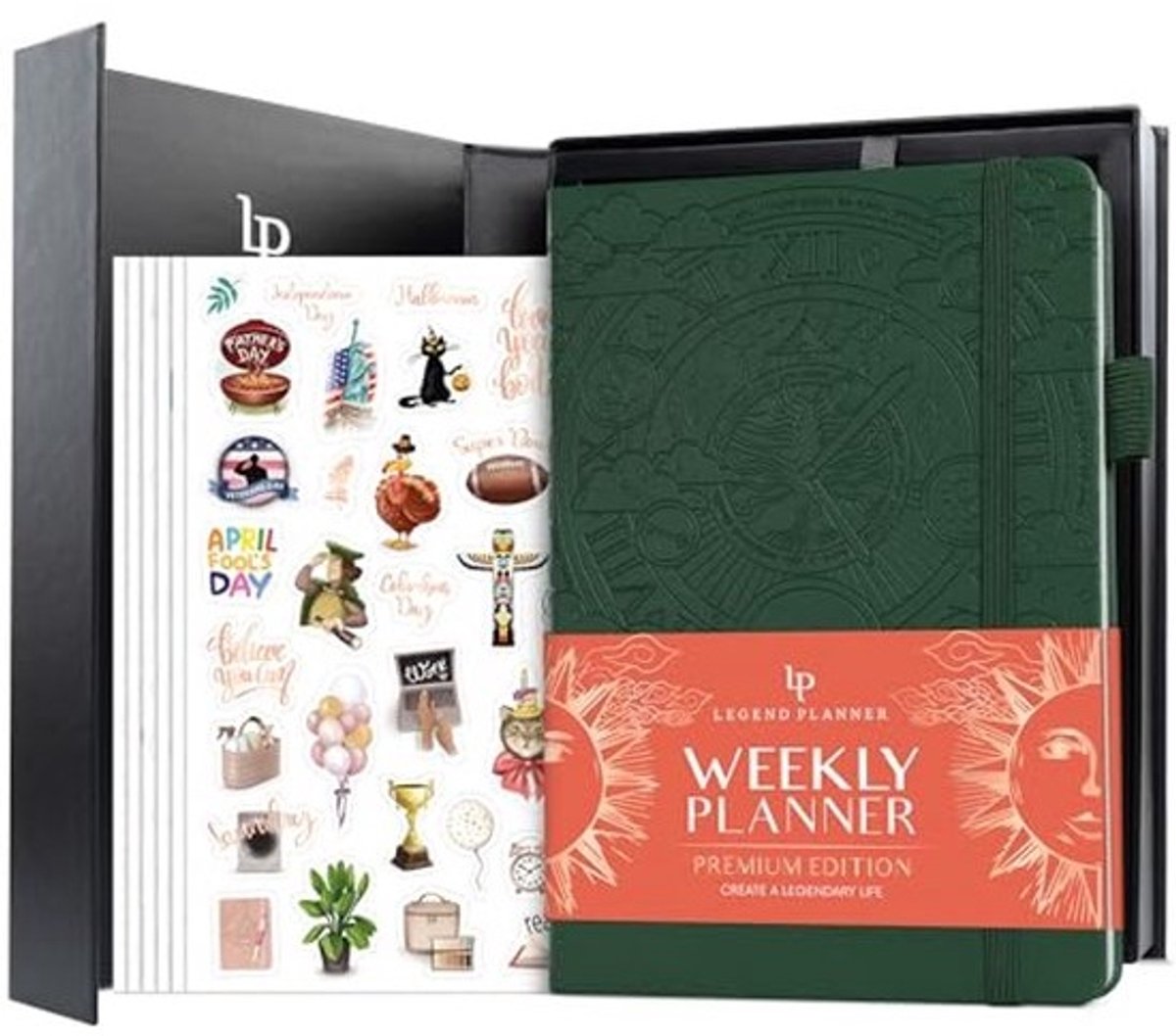 Weekplanner Premium - Ongedateerde Wekelijkse, Maandelijkse en Budgetplanner voor Tijdbeheer en Productiviteit, A5 (Zwart)