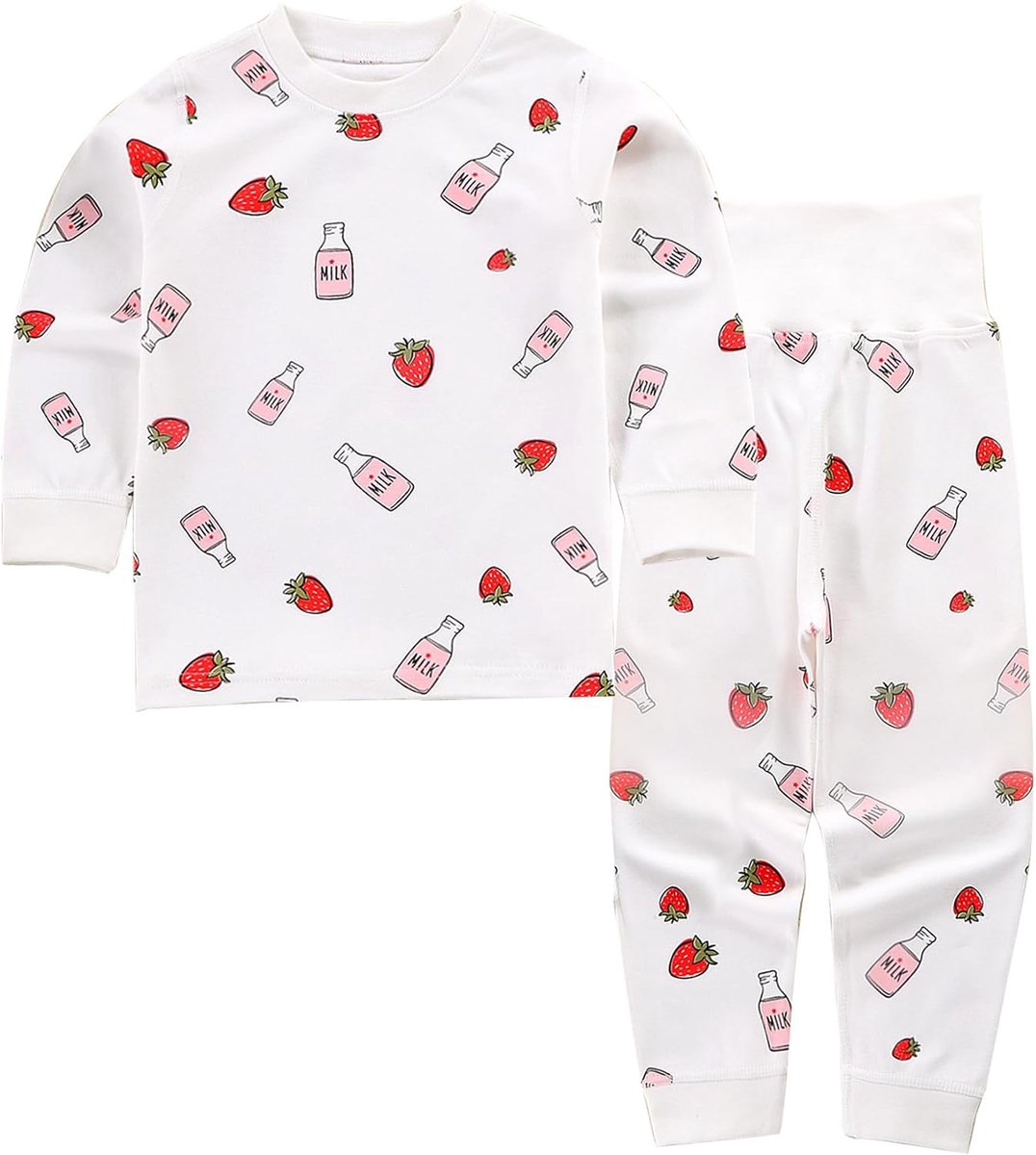 100% Katoenen Baby Jongens Meisjes Pyjama Set Nachtkleding Met Lange Mouwen