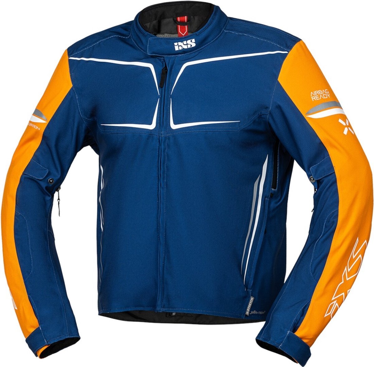 IXS TS-Pro ST+ Waterdichte Blauw Oranje Textiele Motorjas - Jas