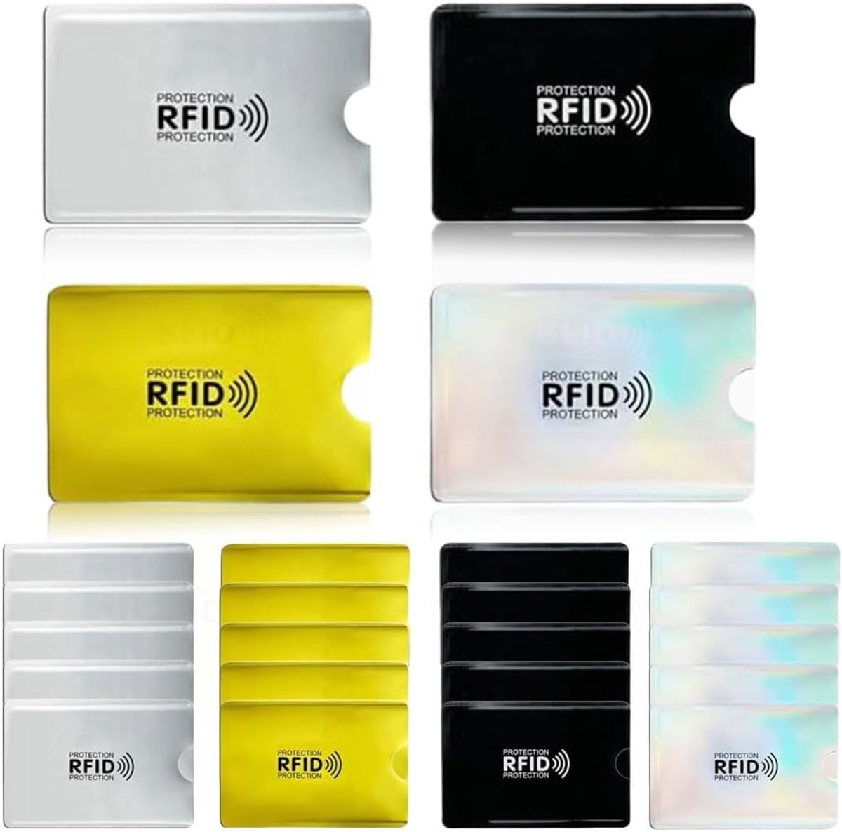24 stuks, RFID-bescherming, afgeschermde bankkaarthouder, afgeschermde creditcardhouder, creditcardbescherming, kaarthouder anti-kloning (meerkleurig)