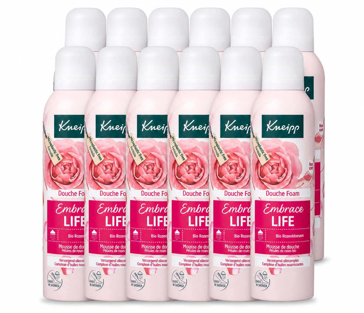 12 x Kneipp - Douche schuim - Embrace Life - Anti‑Aging verzorging - 200 ml - Voordeelverpakking - 12 stuks