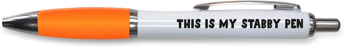 Nieuwigheid Push Pen Gift | Balpen Werk Collega Verlaten Werk Present | Dit is mijn Stabby Pen | Grappige Joke Stationary | PP61