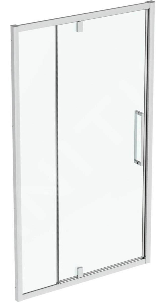 Pivoterende douchedeur 1200 mm, silver bright/helder glas