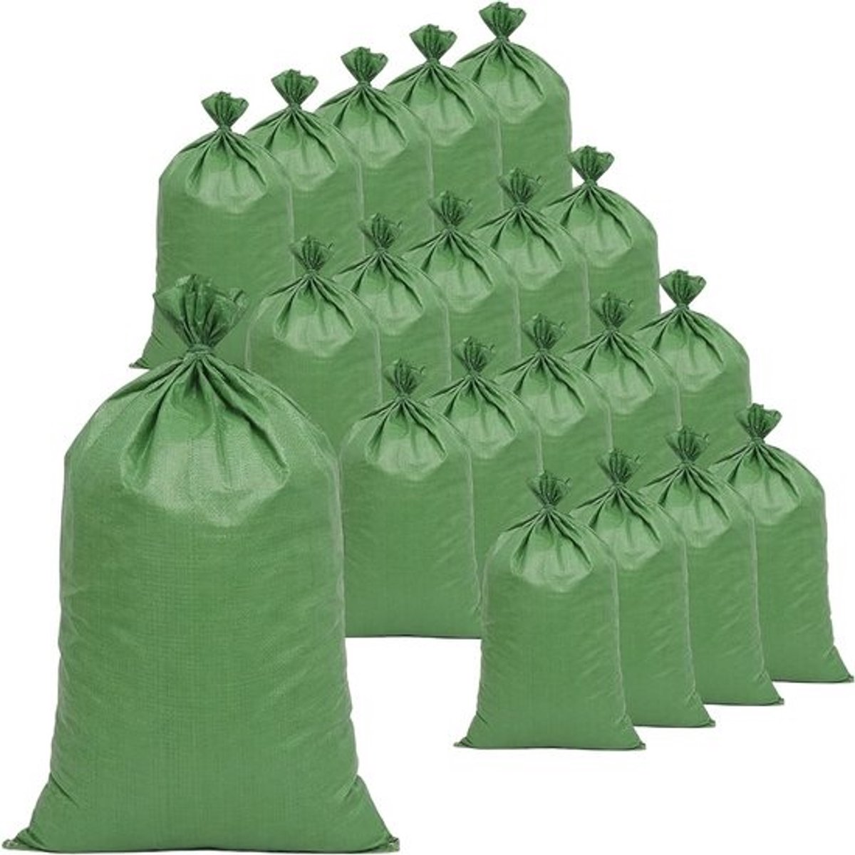 20 Pack 45 x 75cm Groen Geweven Grind Zandzakken - Verpakking, Opslag en Tuinprojecten