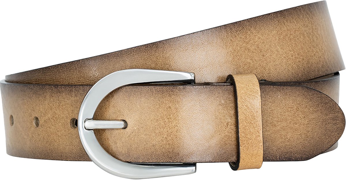 LINDENMANN dames leren riem - taupe