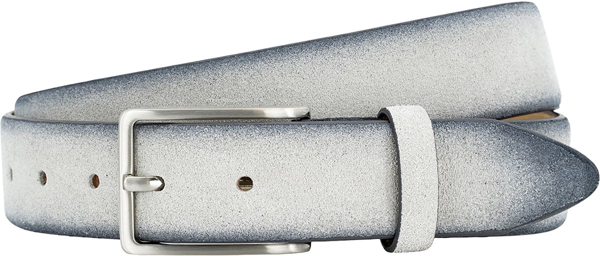 LINDENMANN leren heren riem - grijs