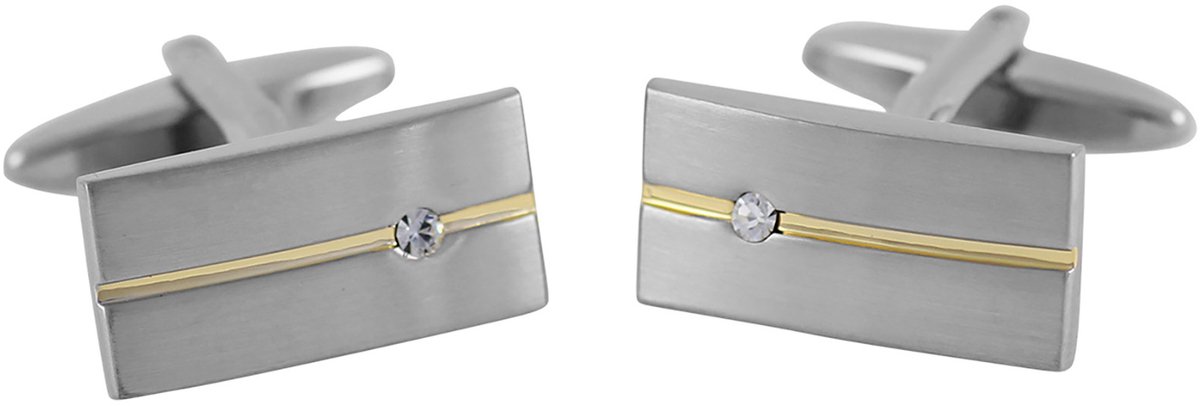 LINDENMANN heren manchetknopen tweekleurig kristal - bicolor