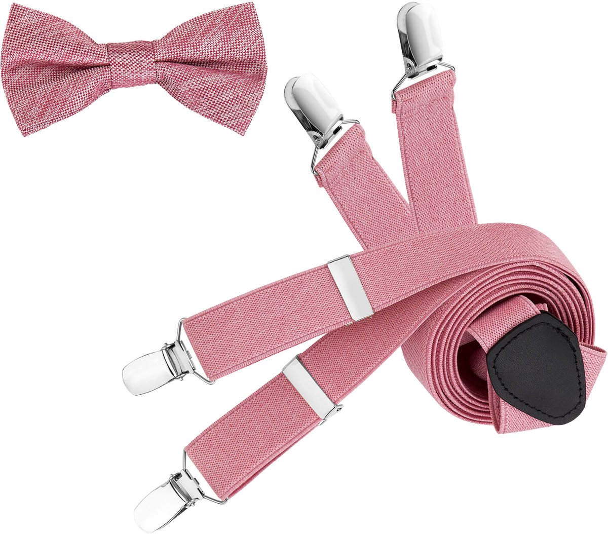 LINDENMANN heren bretels Y-vorm met strikje - rood