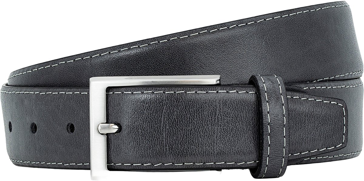 LINDENMANN leren heren riem - grijs