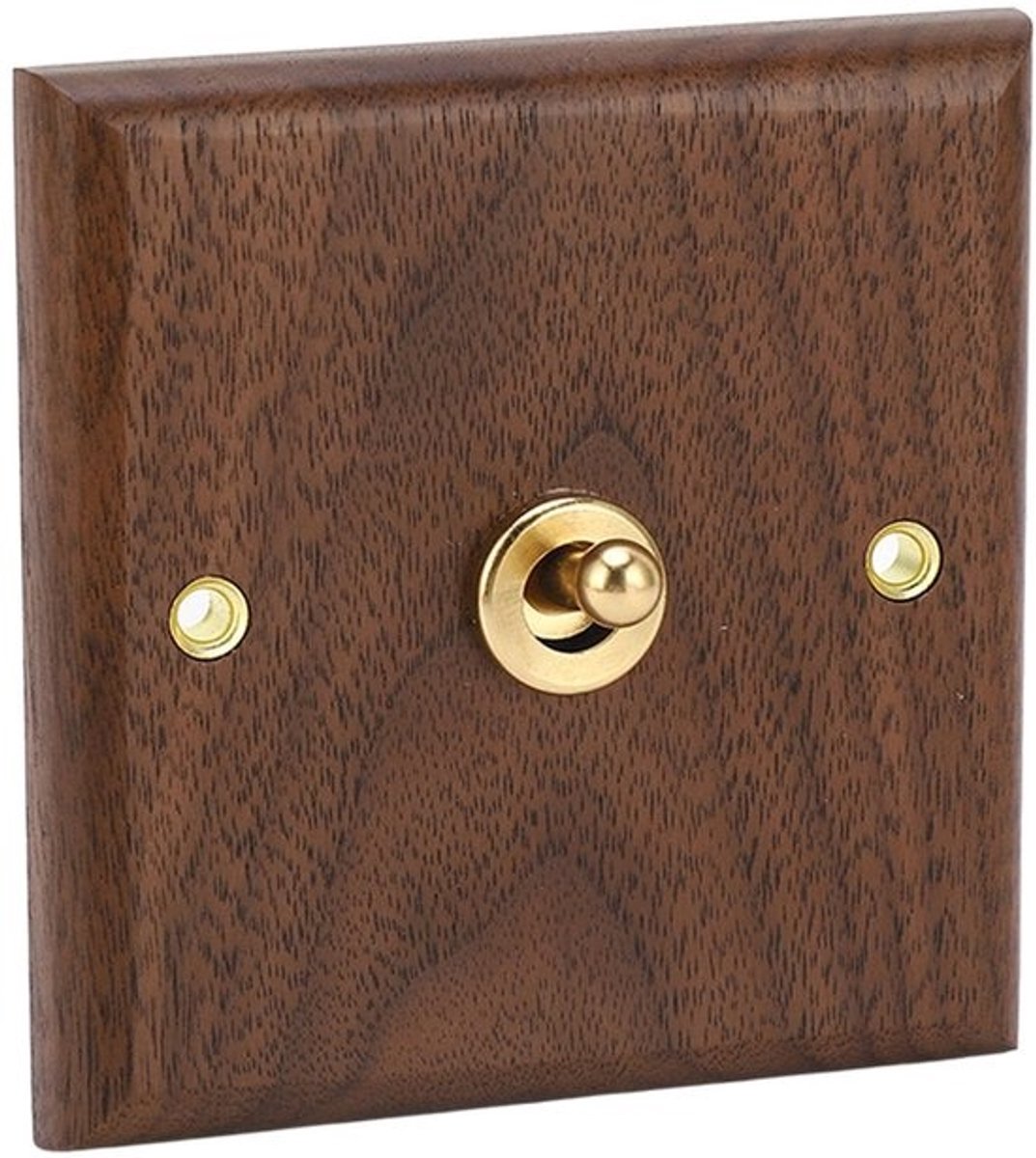Allecto - Retro Rocker Switch - Walnoot Wandcontactdoos met Antieke