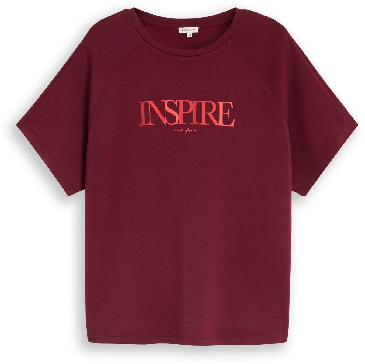Tom Tailor - Plus Size - Scuba-T-shirt met opschrift - Maat 50 - Preppy Plum