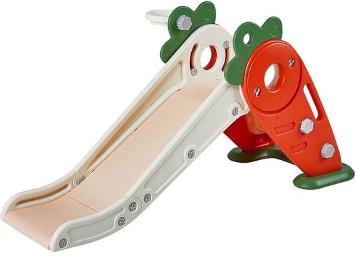 Glijbaan voor kinderen fun-Slide met basketbalkorf - max. 40 kg peuterglijbaan voor 1-12 jaar - binnen en buiten gebruik - 133 x ... met uitloop