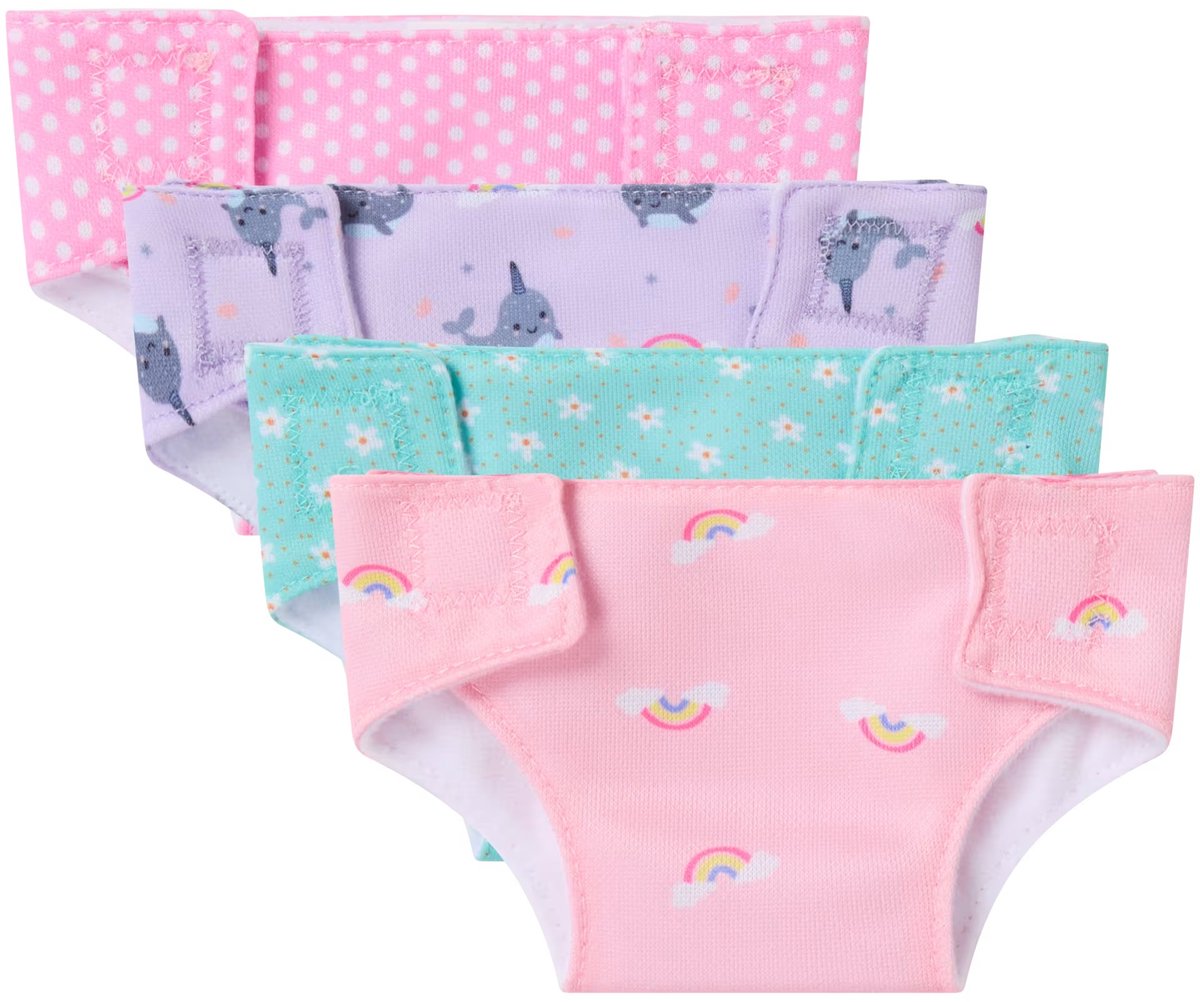 Poppen luiers - Stoffen luiers - 4 stuks - voor baby pop - baby björn
