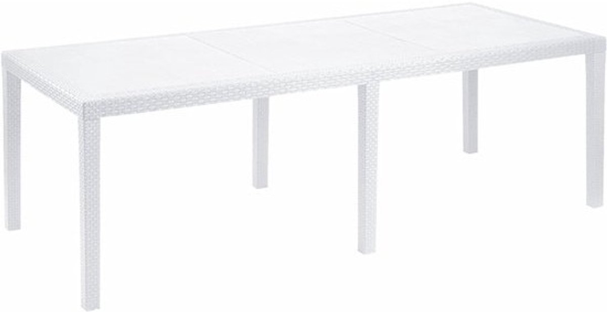 Uittrekbare tuintafel - Polypropyleen tafel - Buiten dineren - Ruimte voor 10 personen - 220 x 90 cm - Antraciet