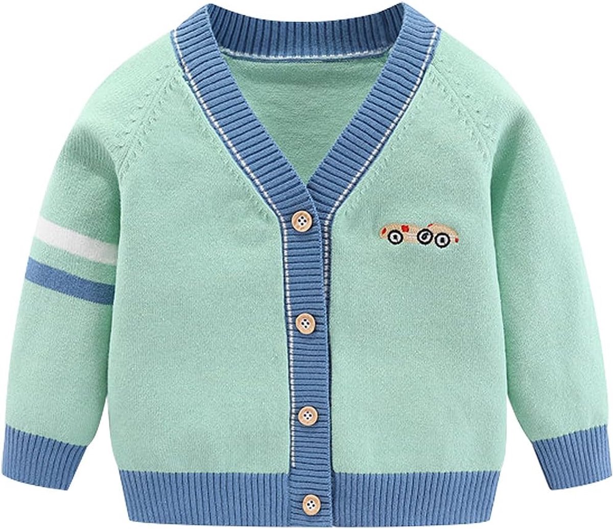 Jongens Vest Kleine Jongens V-hals Katoenen Trui Kinderen Lange Mouwen Jas Gebreide Knopen voor Herfst en Winter