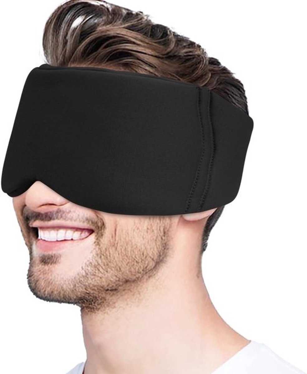 Zwart Slaapmasker - Katoenen Oogmasker voor Diepe Slaap - Ergonomisch en Verstelbaar - Ideaal voor Thuis, Reizen en Kantoor