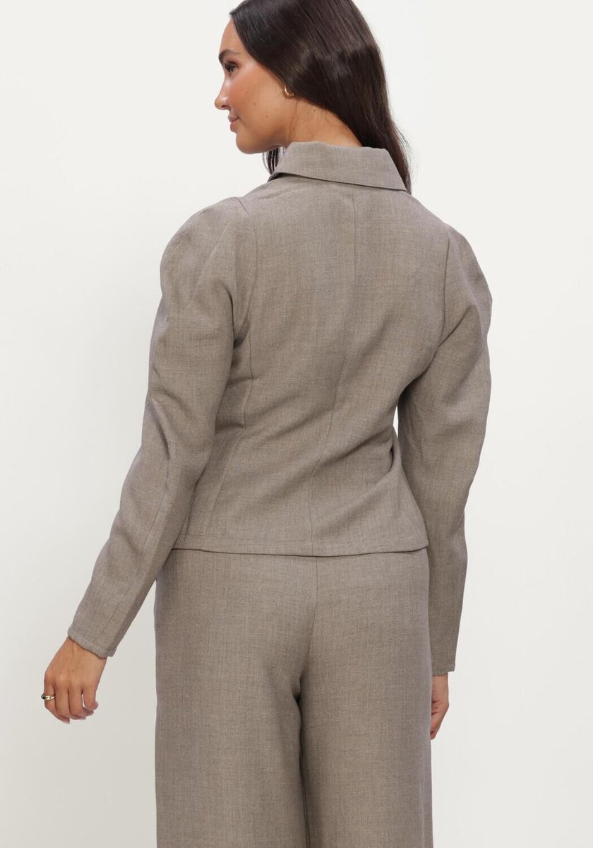 Ruby Tuesday Ciriss Fitted Balloon Sleeve Blouse Blouses Dames - Taupe - Maat 40