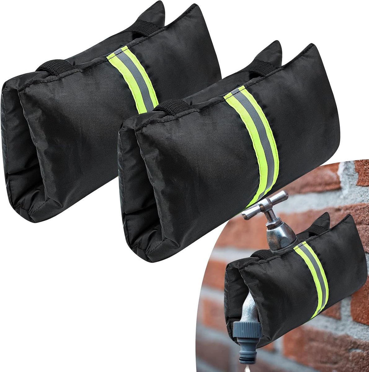 YAGXIG tweedelige vorstbestendige buitenkraanhoes set - Waterdichte en geïsoleerde kraanhoes - Vorstbestendige kraanhoes voor de winter - Reflecterende kraanhoes voor tuinen en terrassen - Vorstbestendig - Herbruikbaar