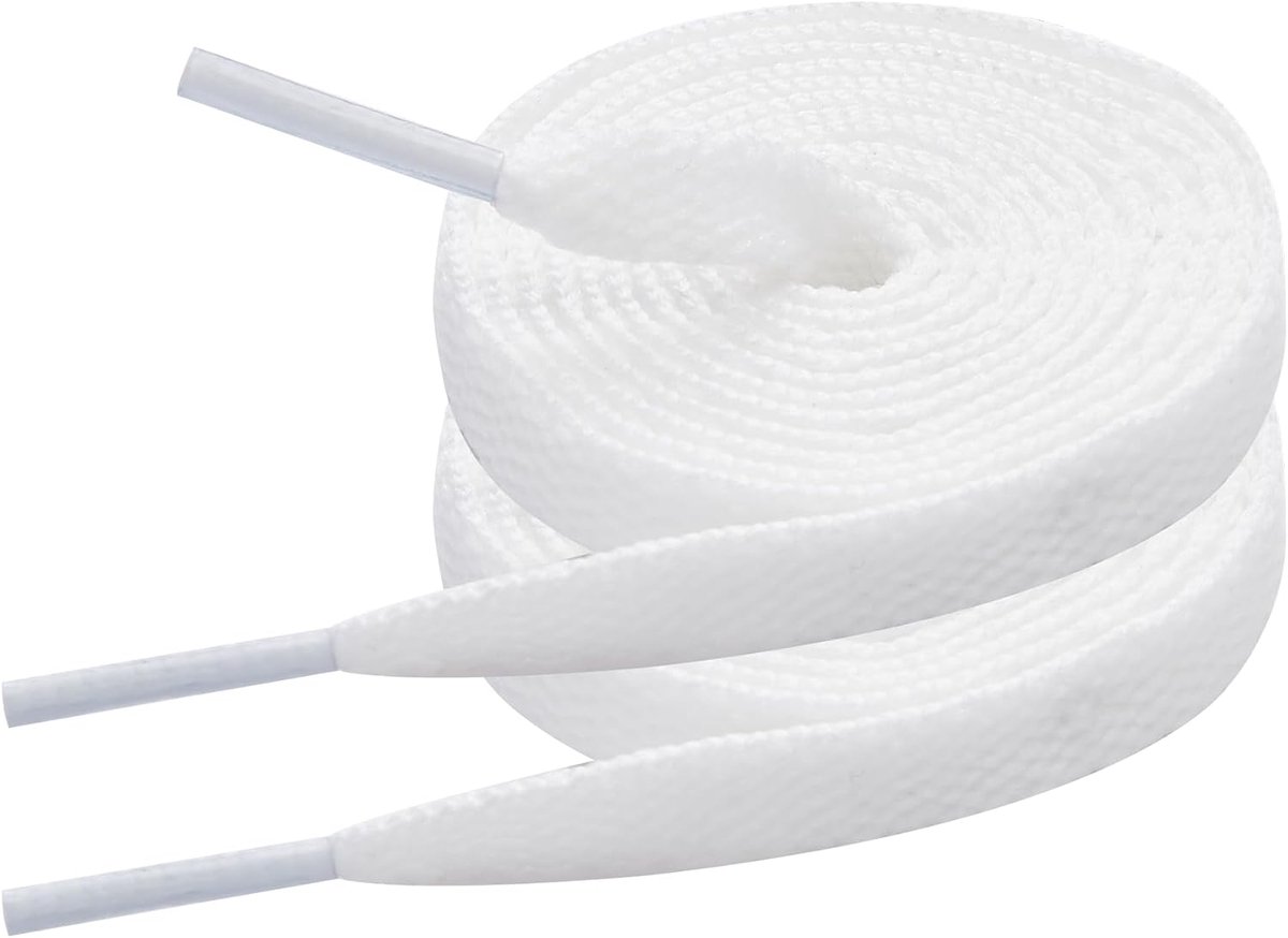 2 Paar Platte Veters voor Sneakers Basketbal,8mm Brede Schoenveters Vervanging voor Converse Nike Air Force Jordan Vans New Balance Sneaker