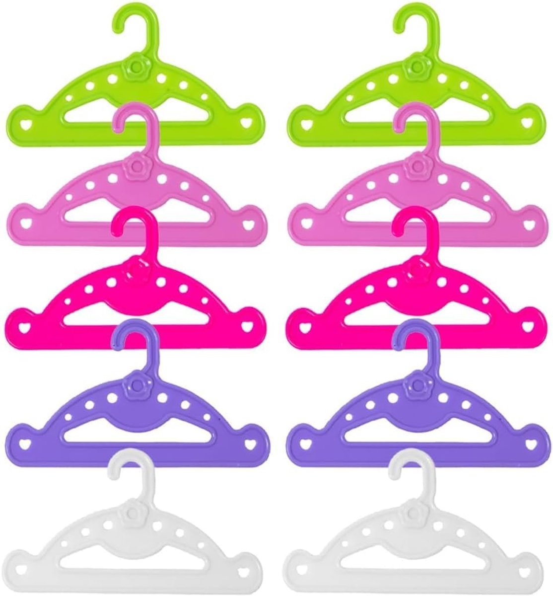 Kleerhangers en babykleerhangers, kleurrijke poppenhangers 43 cm, poppenhangers voor meisjes