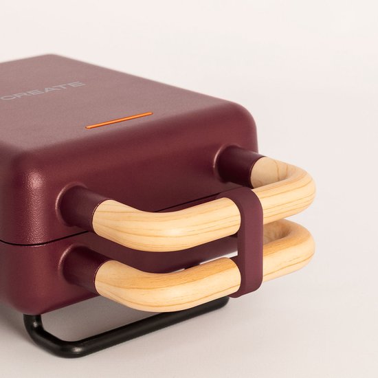 CREATE - Tosti-ijzer, grill en wafelijzer met verwisselbare platen - Bordeauxrood - Individueel - STONE STUDIO — afbeelding 2