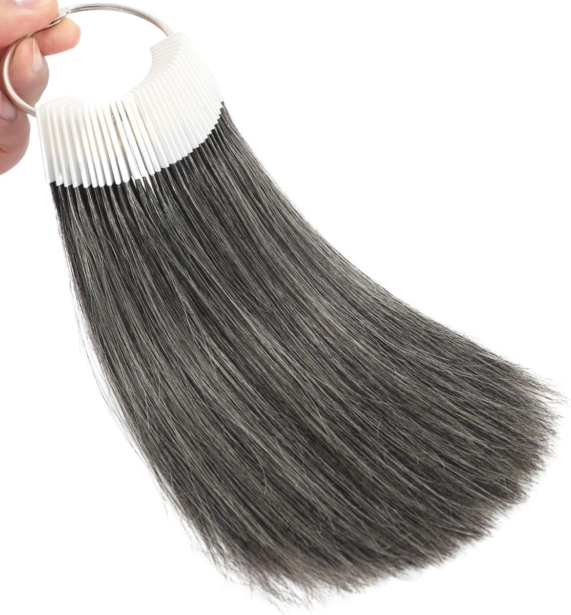 Kleurproefstukken van mensenhaar Grijs Natuurlijke proefmonsters voor salongebruik 30 stuks 8 inch (20 cm)