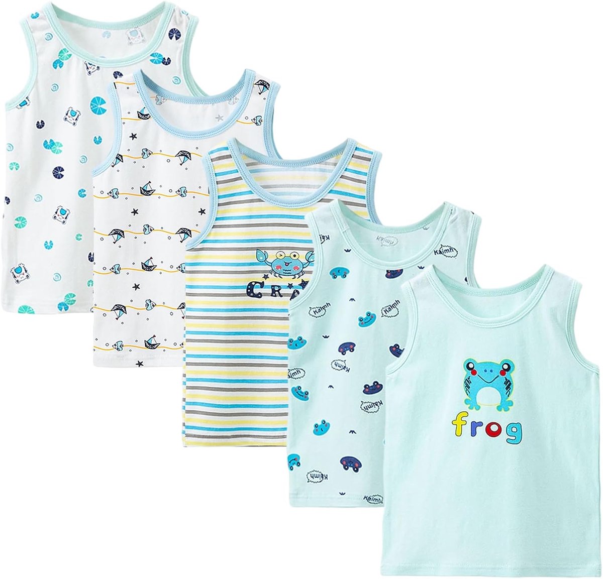 Vesten 2-10 Jaar Mouwloos Ondershirt Van Katoen Ademende Zachte Tanktops Voor Kinderen 5 Pack