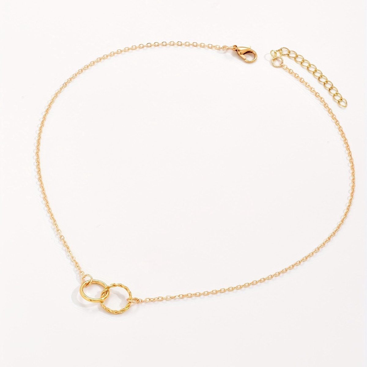 Sjika - Ketting Dames Goud met Ringen – Minimalistische Gouden Ketting – 18K Gold Plated – Cadeau voor Haar
