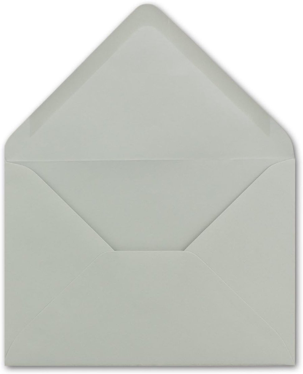 25 DIN B6 enveloppen lichtgrijs - 12,5 x 17,5 cm - 80 g/m² nat lijmen post-enveloppen zonder venster voor uitnodigingen - serie Colours-4-you
