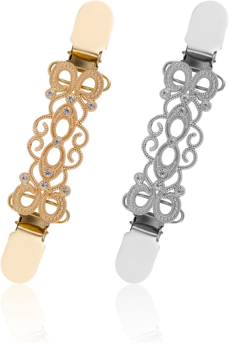 2 Stuks Jurkclips, Kledingclips Elegant Rugclips Tailleclip Truiclips Cardigankraagclips voor Vrouwen Meisjesdecoratie, Voorkomt Dat Kleding Afglijdt