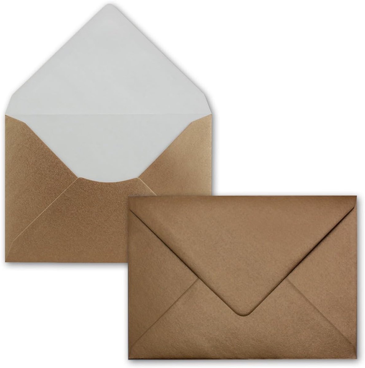 25 x enveloppen B6-17,6 x 12,5 cm - brons - natlijm met puntige klep - 90 g/m² - voor bruiloft, wenskaarten, uitnodigingen