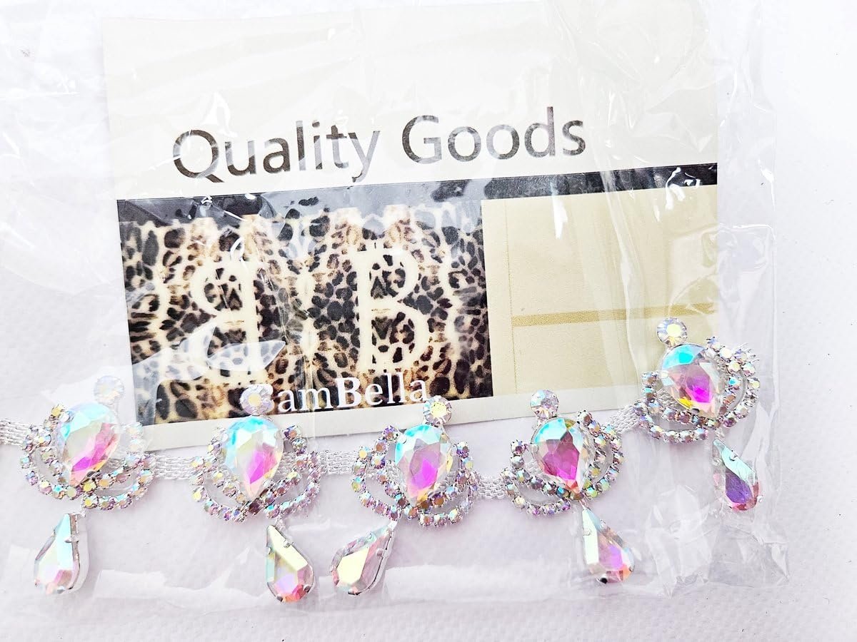 Strass ketting - Breed - lint 30cm steentjes touw diamantjes naaien knutselen glitter