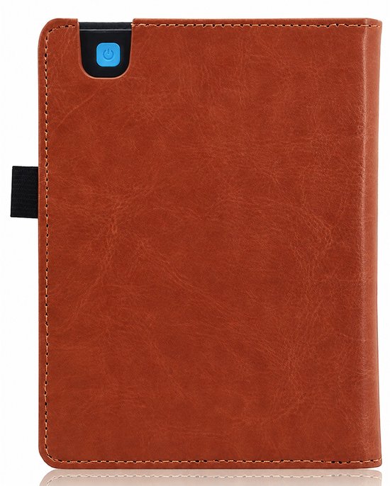 Hoes geschikt voor Kobo Aura H2O Edition 2 - Book Case Premium Sleep Cover Kunstleer Hoesje met Auto/Wake Functie - Cognac Bruin — afbeelding 2